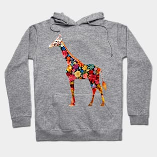 Abstract Floral Giraffe Silhouette Hoodie